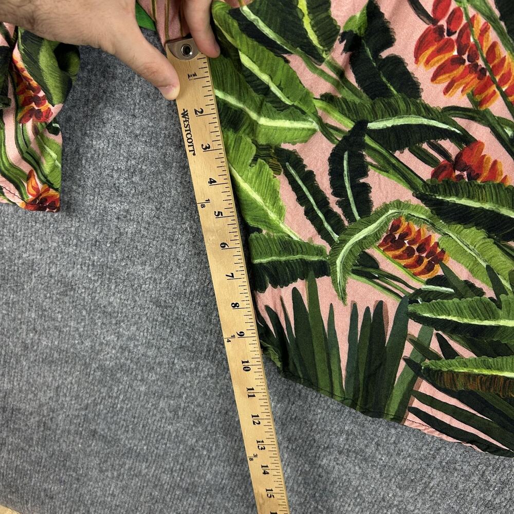 Farm Rio Pants Small Tropical Leaf Harem Relaxed Green Travel Boho Summer Resort - Picture 10 of 11